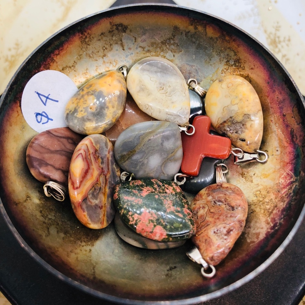 Brazilian Gemstone Hearts Pendant Necklace Jewelry